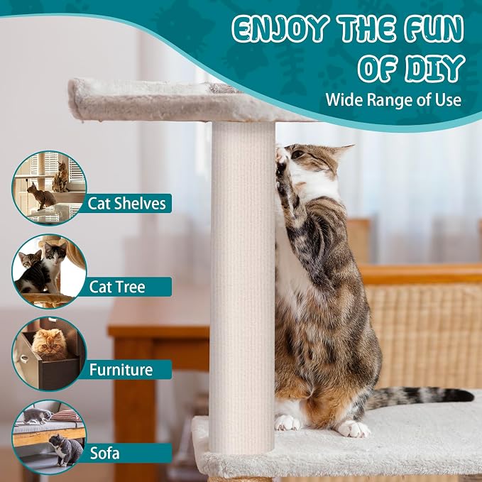 Climbing Cat Scratcher Mat Trimmable Cat Scratching Post Carpet 118’’x15.8’’ - Image 6