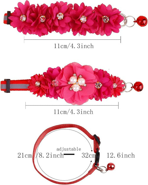 2 Pack Cat Collar Pink Floral - Image 2