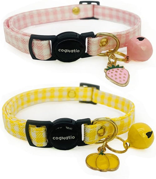2 Pack Cotton Breakaway cat Collars by Cognatio
