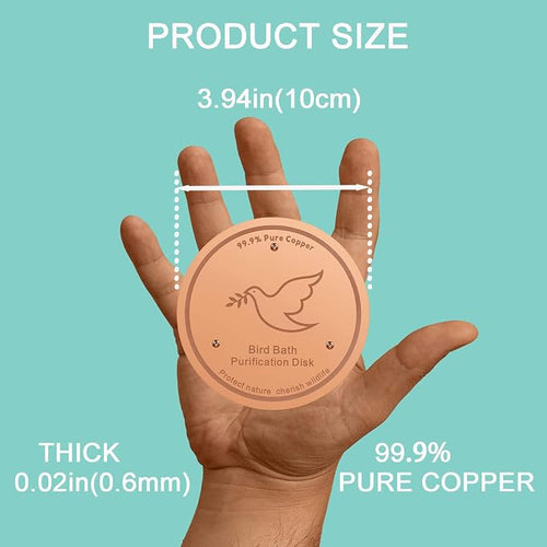 1Pack Bird Bath Copper Purification Disk | 0.6mm Reinforced 99.9% Pure Copper | - Image 2