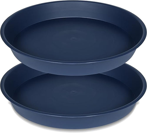 2 Pack of 14 inch Plant Saucers Bird Bath Bow Round, Plastic Plant Saucer Tray by Bleuhome