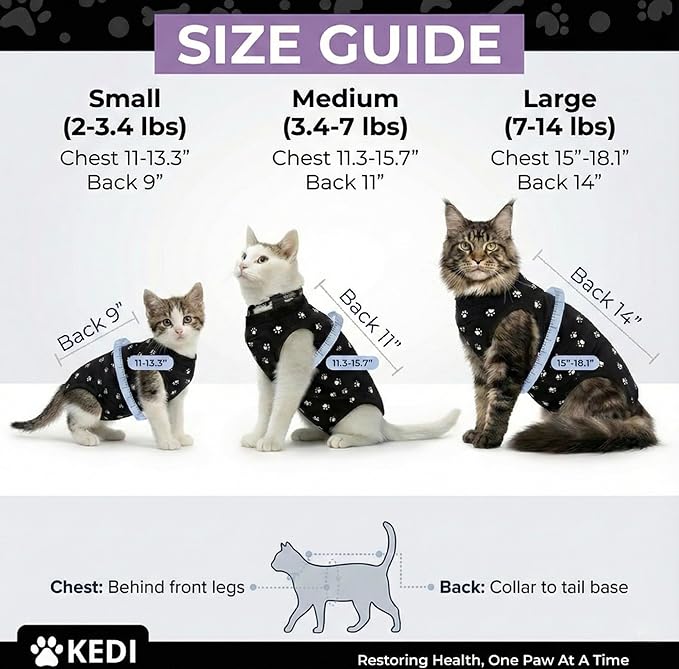 Cat Surgery Recovery Suit Female Cat Onesie - Image 2