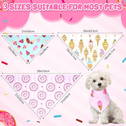 100 Pcs Dog Bandanas Bulk Hawaiian Dog Bandanas Summer 3 Sizes Washable - Image 2