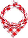 Christmas Plaid Bandana with Button, Fall Dual Layer Soft Cotton Triangle Dog by ZIRVYIR