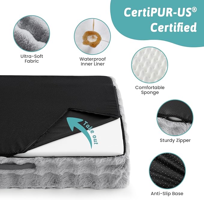 Orthopedic Dog Bed for Extra Large Dog, Soft and Warm Faux Fur Sofa for Giant - Image 5