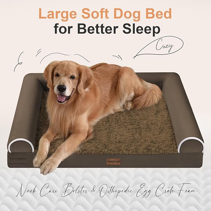 Large Dog Bed Orthopedic Washable: Beds Bolster XL Bed Large Big Dogs Egg Crate - Image 2