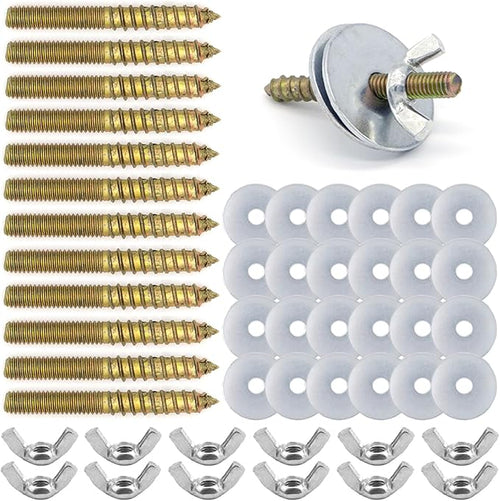 12 Sets Bird Cage Screws Bird Perch Stand Platform Accessories 24 Washers 12 by Unknown
