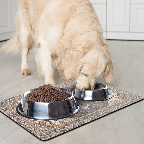 2 Pack Dog Food Mats for Floors, Absorbent and Quick-Drying Pet Cat Food Mat - Image 2
