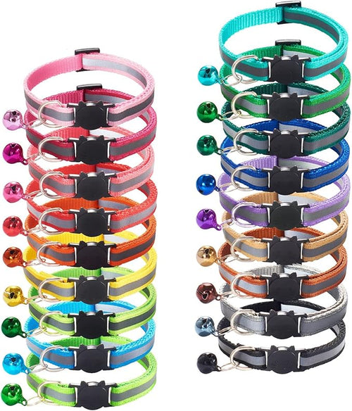 18Pcs Reflective Cat ID Collars by Flymind
