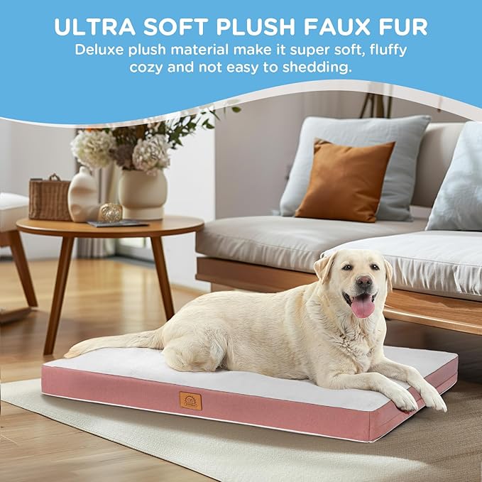 Orthopedic Dog Bed for Medium Dogs, Waterproof Deluxe Plush Dog Crate Bed - Image 4
