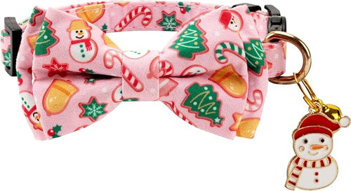 2 Pack Cotton Cat Collar with Bow Tie and Bell - Image 2