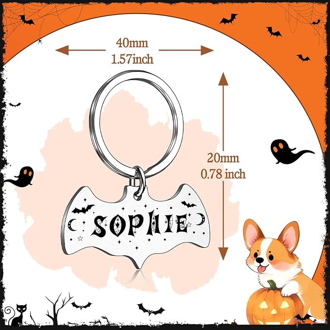 Personalized Pet Tags for Dog Cat, Custom Halloween ID Tags for Dogs, Dog Name - Image 4