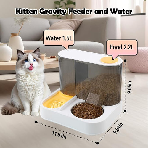 2 in 1 Automatic Cat Feeder and Water Dispenser Combo, All-in-One Dog Food and - Image 2