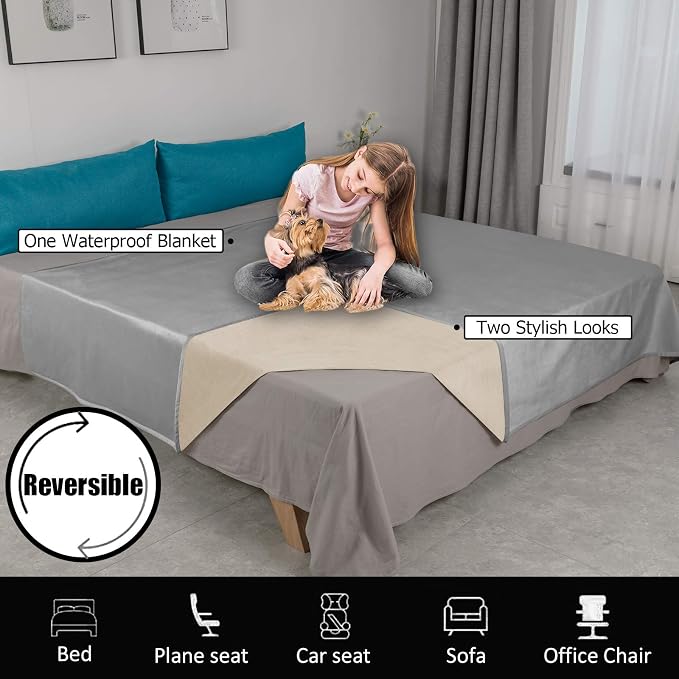 Ameritex Pet Bed Blanket Reversible 100% Waterproof Velvet Super Soft - Image 6