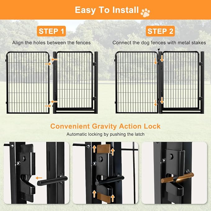 Dog Fence Outdoor Pens Outside, Portable Dog Play Pen 40" H 18 Panels Pet - Image 7