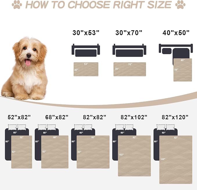 Smiry Waterproof Dog Bed Cover Blanket 82x102, Soft Reversible Pet Blanket - Image 6