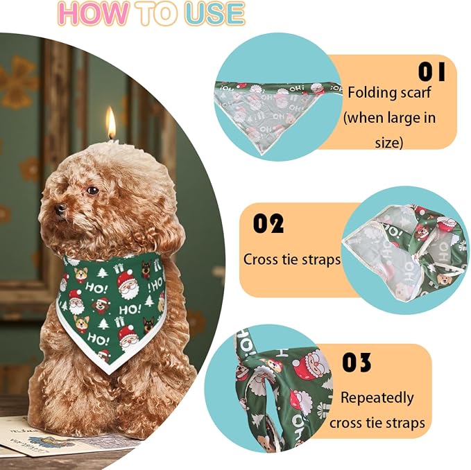 Christmas Dog Bandanas Santa Claus Dogs Scarf - Image 6
