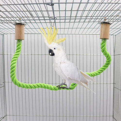 2 Pack Bird Rope Swing Chewing Toy, Hemp Perch Swing, Cage Standing Climbing - Image 2