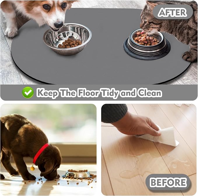 Pet Feeding Mat – 20''x12'' Absorbent Dog Food Mat, Pet Water Mats Protect Floor - Image 5