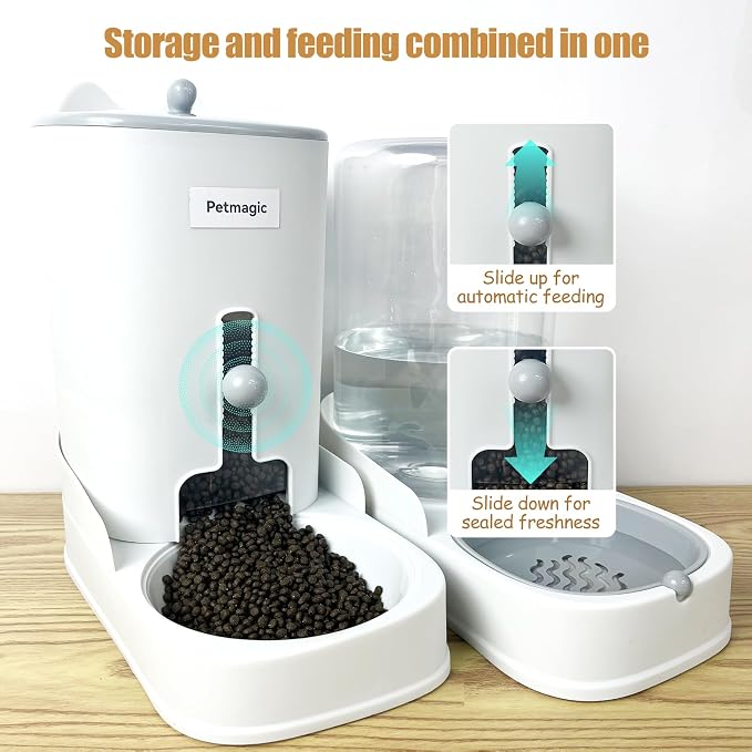 Gravity cat Feeder by Petmagic is a 3.6L Large-Capacity cat Food and Water Bowl - Image 6