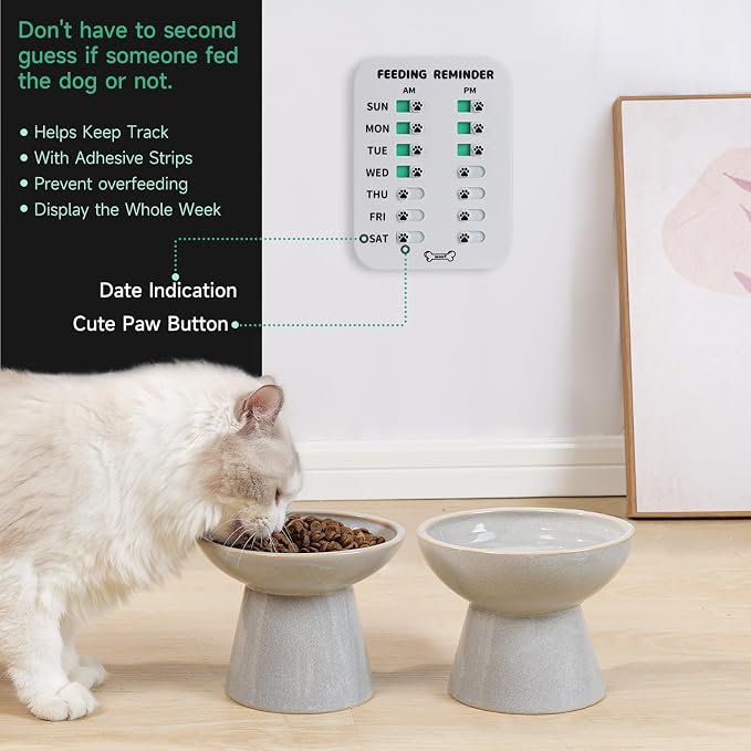 YAUYIK Dog Feeding Reminder, Magnetic Reminder Sticker, AM/PM Daily Indication - Image 2