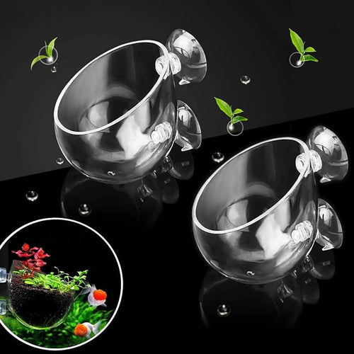 2 PCS Aquarium Plant Holder Top Hanging Fish Tank Plant Pot Aquarium Planter by GLEFLE