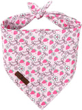 Lionet Paws Spring Strawberry Bow Dog Bandana Washable Cotton Handkerchief by lionetpaws