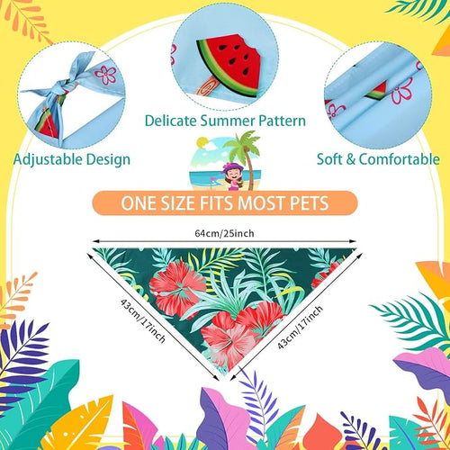 100 Pcs Hawaiian Dog Bandanas Bulk Pet Bibs Colorful Triangle Scarf Pet Bandanas - Image 2