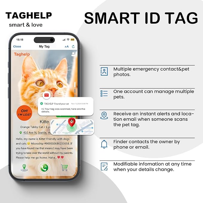 QR Code + Airtag Cat Collar, 2-in-1 Breakaway Safety Collar - Image 8