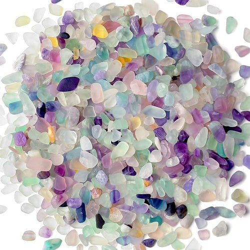 1lb Fluorite Aquarium Gravel Rocks Natural Tumbled Healing Crystal Chips Bulk by YATOJUZI