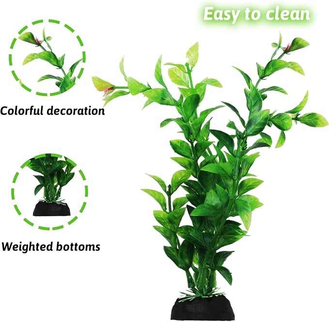 PietyPet Fish Tank Accessories Green Plants, Aquarium Decor Plastic Plants - Image 3