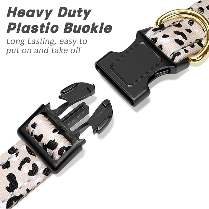 Reflective Dog Collar for Small Dogs, Cute Leopard Style Adjustable Heavy-Duty - Image 4