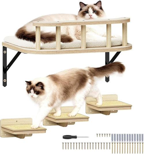 17" × 13" Large Cat Wall Shelves- Wall Climber Wooden Furniture Cat Shelf by SnuyGo