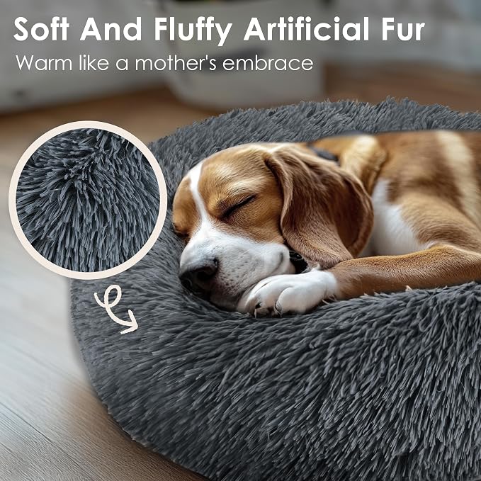 Dogs Bed for Small Dogs, Anti-Anxiety Washable Round Bed - Image 6
