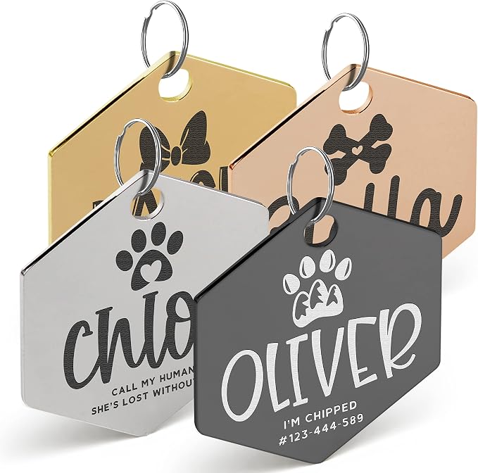 Engraved Pet ID Tags for Cats, Dogs by PersonalizationLab