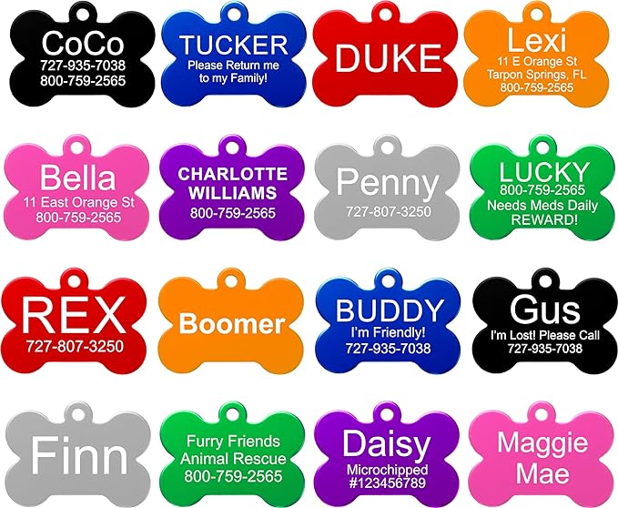 Providence Engraving Pet ID Tags in 8 Shapes, 9 Colors, and Two Sizes by ProvidenceEngraving