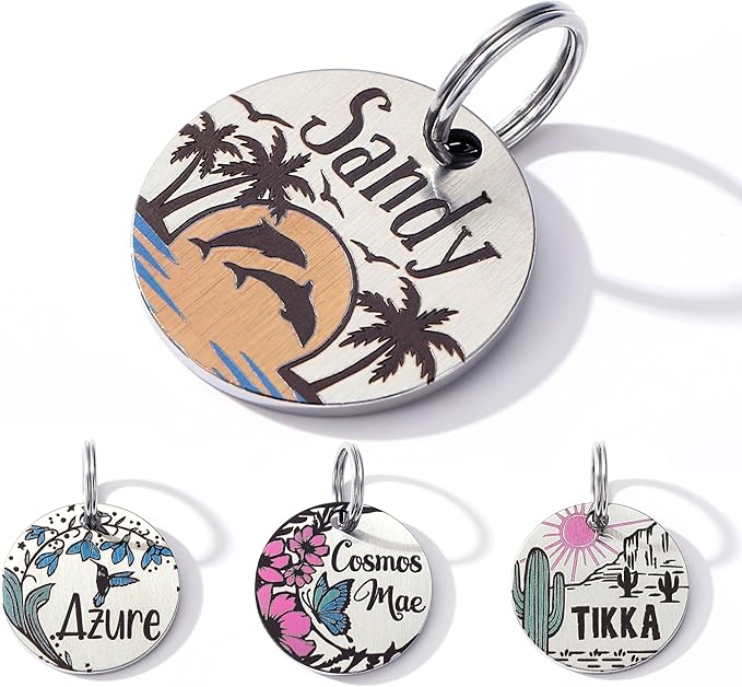 Colorful Dog Tags Personalized, Engraved Dog Tags by MYXGY