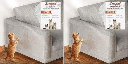 18 PCS Large Cat Scratch Furniture Protector, Transparent Couch Protector from by Secopad