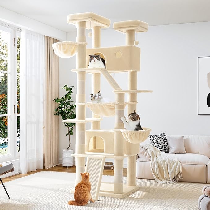 Allewie 81 Inches Tall Cat Tree/Multi-Level Large Climbing Tree House and Towers by Allewie