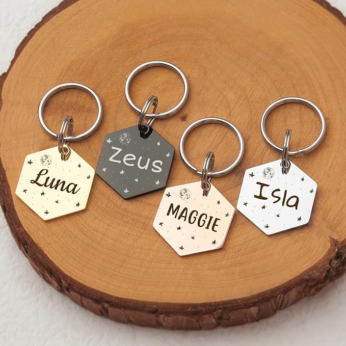 Anavia Small Size Dog Cat ID Tags, Small/XS Personalized Color Plated Stainless - Image 4