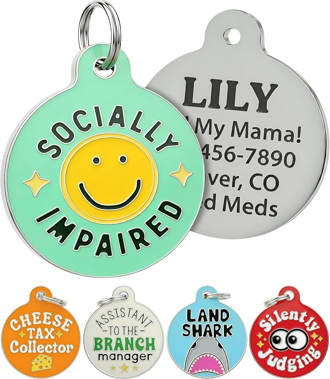 Bad Tags Personalized Dog and Cat ID Tags in 25+ Designs and 2 Sizes by BadTags