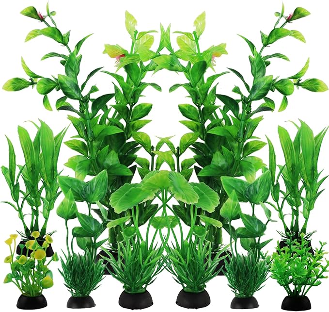 PietyPet Fish Tank Accessories Green Plants, Aquarium Decor Plastic Plants by Bxlive