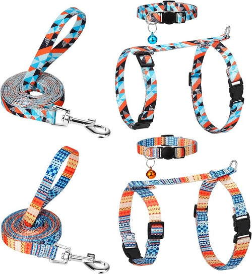 2 Pack Cat Harness and Leash Set, Escape Proof Adjustable Kitten Harness by Guiqulai