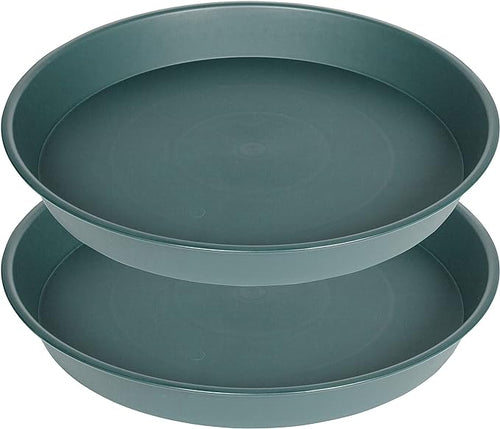 2 Pack of 14 inch Plant Saucer, 1.7" Depth Tray, Large Deep Garden Plastic by Bleuhome