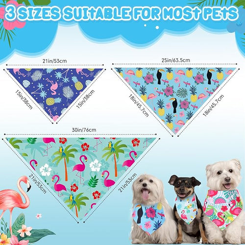 100 Pcs Dog Bandanas Bulk Hawaiian Dog Bandanas Summer 3 Sizes Washable - Image 2