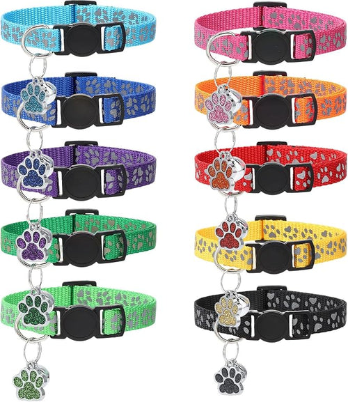 10Pcs Breakaway Cat Collars by Guiqulai