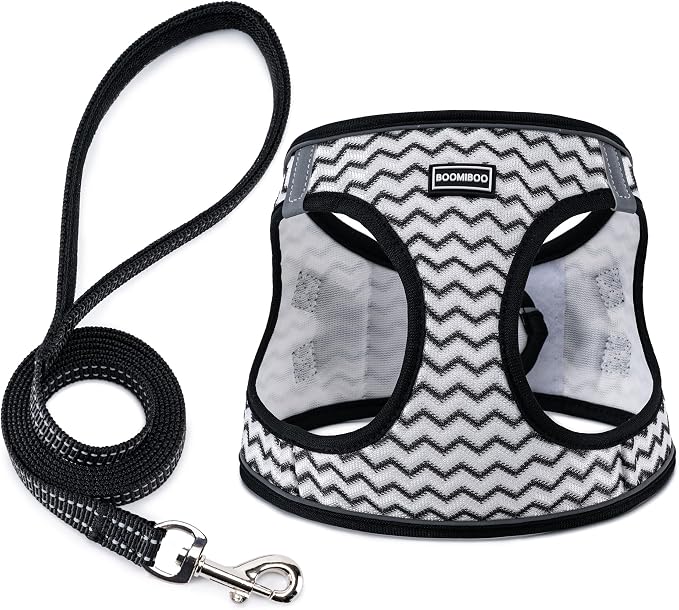 Dog Harness with Leash Set, No Pull Adjustable Reflective Step-in Puppy Pet by BOOMIBOO