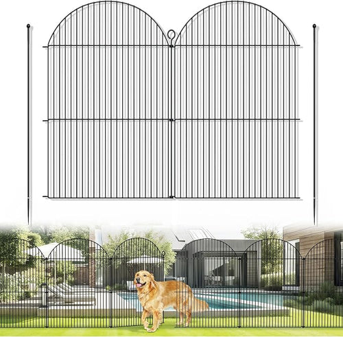10Pcs No Dig Garden Fence, 40in/24ft Rustproof Metal Dog Fence Outdoor by Tivray