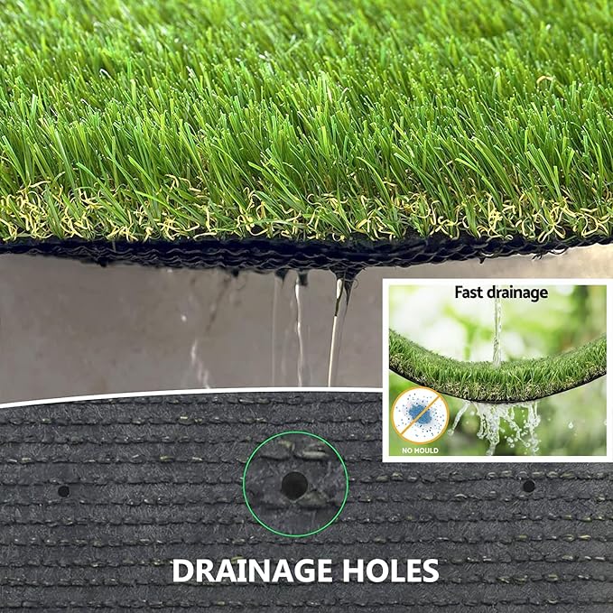 Artificial Grass Rug Outdoor Indoor 3FTX45FT Fake Grass Carpet Green Synthetic - Image 5