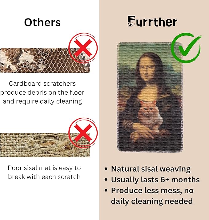 Sisal Cat Scratcher Mat, Durable and Shedding-Resistant Cat Scratching Surface - Image 4